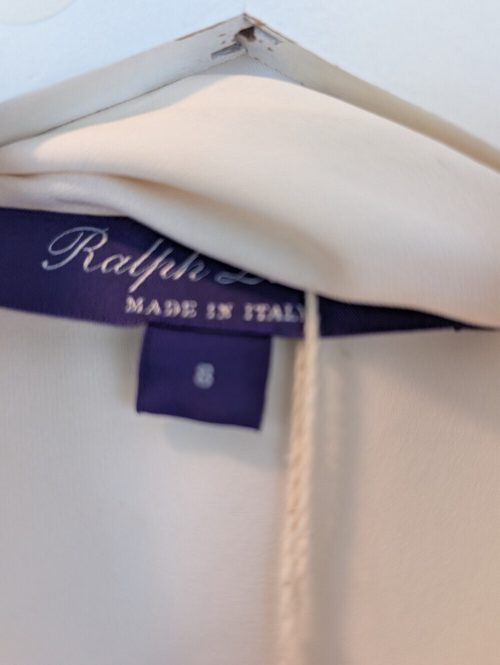 Ralph Lauren Purple Label 100% Silk Blouse Shirt Cream Italian 8 new no tags - Picture 3 of 12